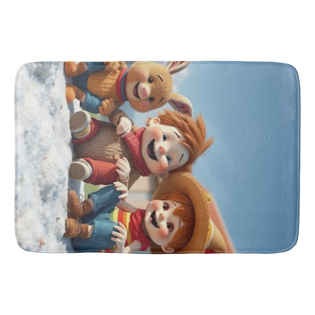 Tapete De Banheiro Winterfreunde im Glück (Frente)