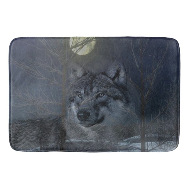 Tapete De Banheiro Wolf Spirit Moon Night (Frente)