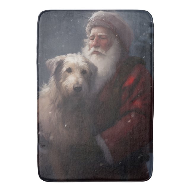 Tapete De Banheiro Wolfhound com Papai Noel Natal Festivo (Frente Vertical)