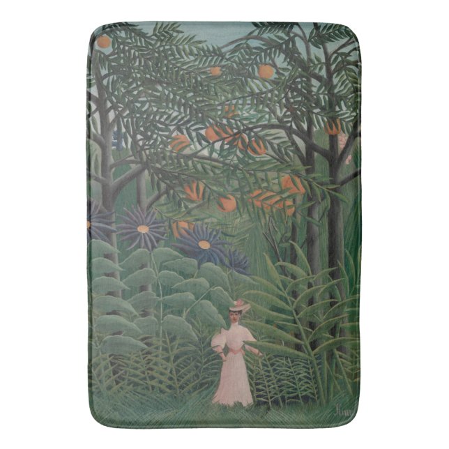 Tapete De Banheiro Woman Walking in an Exotic Forest, Henri Rousseau (Frente Vertical)
