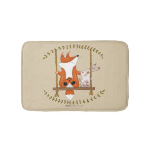 Tapete De Banheiro Woodland Fox e Bunny Swing