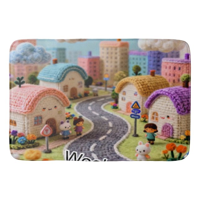 Tapete De Banheiro Woolen Village  (Frente)