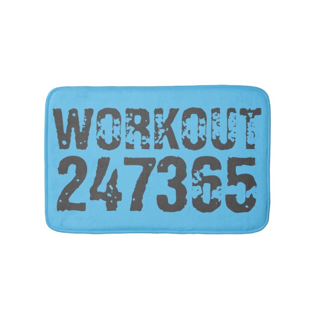 Tapete De Banheiro Worn out and scratched text Workout 247365 blue (frente)