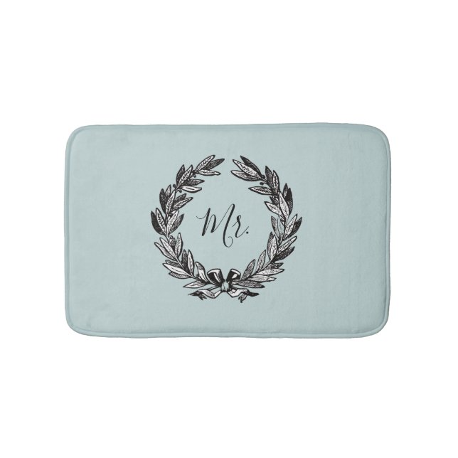 Tapete De Banheiro Wreath Turquoise Bath Mat (frente)