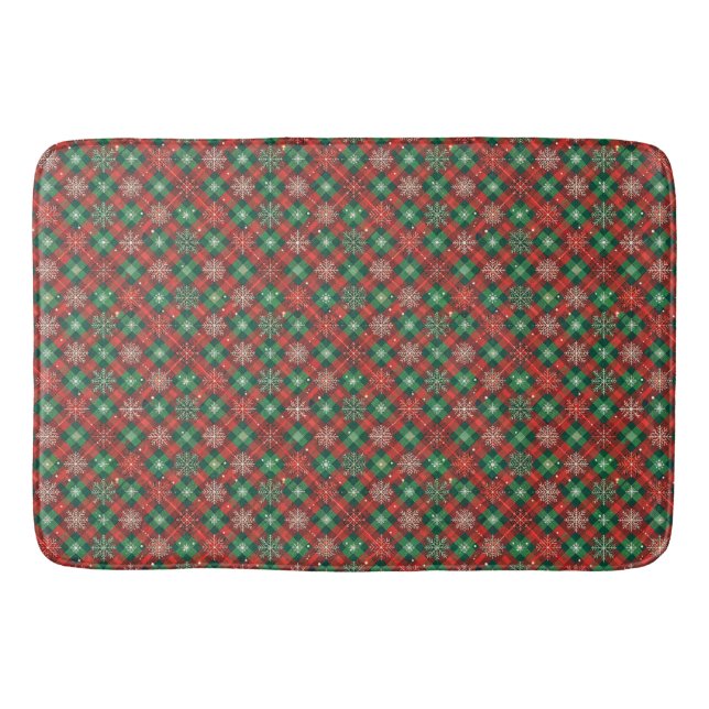 Tapete De Banheiro Xadrez de Natal Bath Mat (Frente)