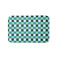 Xadrez de Turquesa Azul Aqua Azul Branco do Carvão
