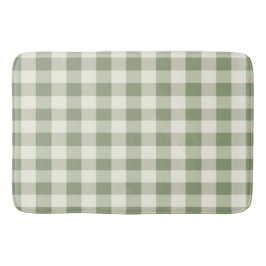 Tapete De Banheiro Xadrez de Verificação de Búfalos de Gingham Verde