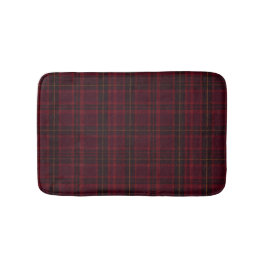 Tapete De Banheiro Xadrez Escocês Burgundy Elegante