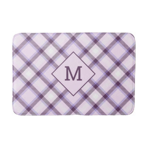 Tapete De Banheiro Xadrez Monograma Personalizada / Padrão Tartan