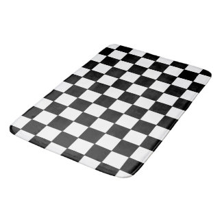 Tapete De Banheiro Xadrez Preto e Branco