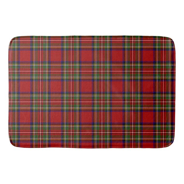 Tapete De Banheiro Xadrez Real Stewart Tartan Padrão Escocês (Frente)