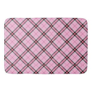 Tapete De Banheiro Xadrez rosa e preto