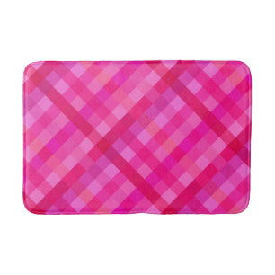 Tapete De Banheiro Xadrez rosa quente e lavanda