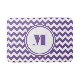 Tapete De Banheiro Xadrez Roxo Monograma Moderno