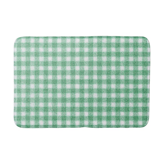 Tapete De Banheiro Xadrez Verde Menta Infantil  (Frente)