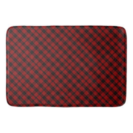Tapete De Banheiro Xadrez vermelho e preto