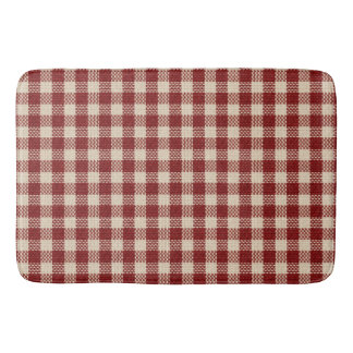 Tapete De Banheiro Xadrez Vintagem Vermelho Clássico em Gingham