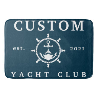 Tapete De Banheiro Yacht Club Rug de Nome Personalizado, Rug Personal