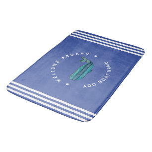 Tapete De Banheiro Yacht clube de ancoragem náutica Marinho azul à ve
