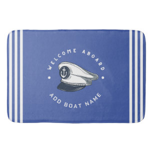 Tapete De Banheiro Yacht clube de ancoragem náutica Marinho azul à ve