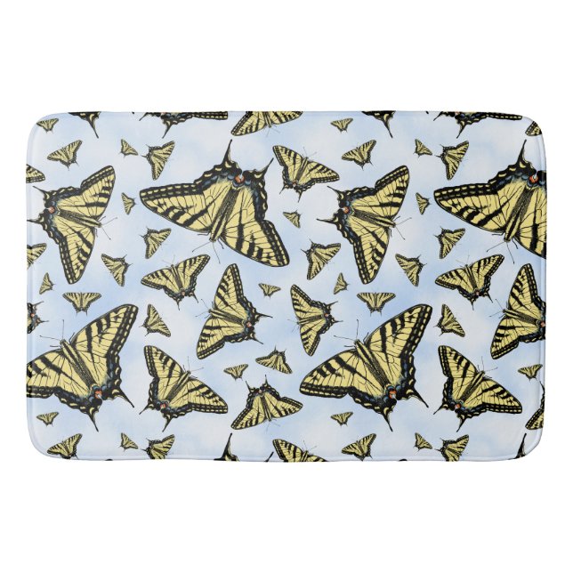 Tapete De Banheiro Yellow Swallowtail Butterflies Blue Sky Custom (Frente)