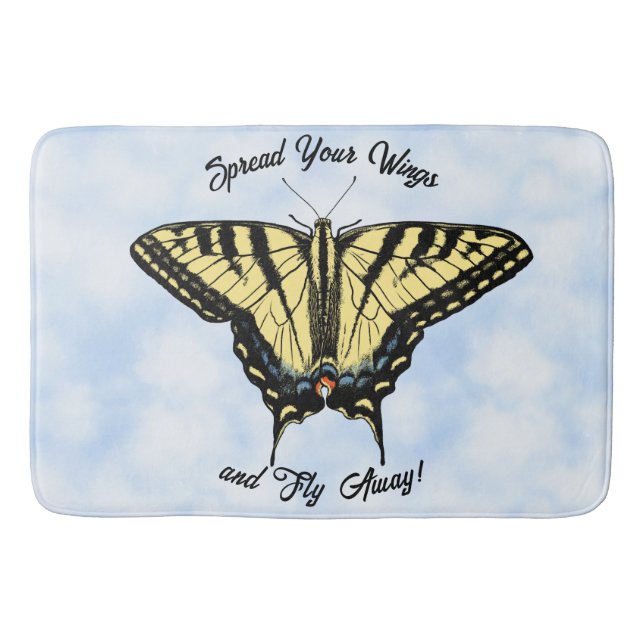 Tapete De Banheiro Yellow Swallowtail Butterfly Blue Sky Personalized (Frente)