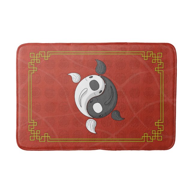 Tapete De Banheiro Yin e Yang, o Koi Bath Mat (Frente)