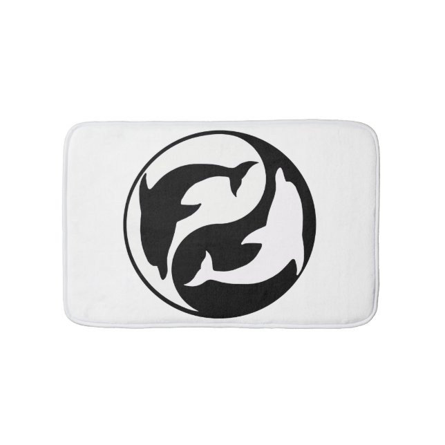 Tapete De Banheiro Yin Yang Dolphins Bath Mat (frente)