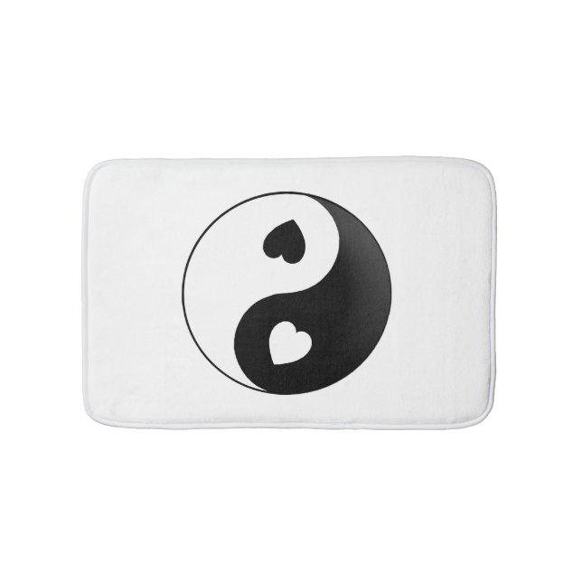 Tapete De Banheiro Yin Yang Love Hearts Bath Mat (frente)