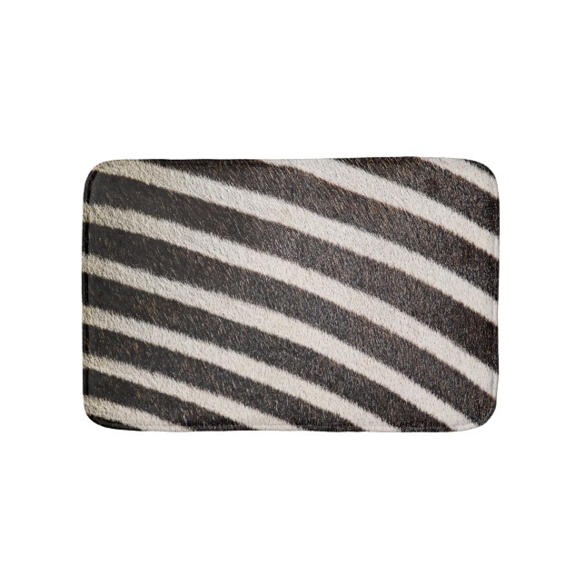 Tapete De Banheiro Zebra Animal Print Black & White (frente)