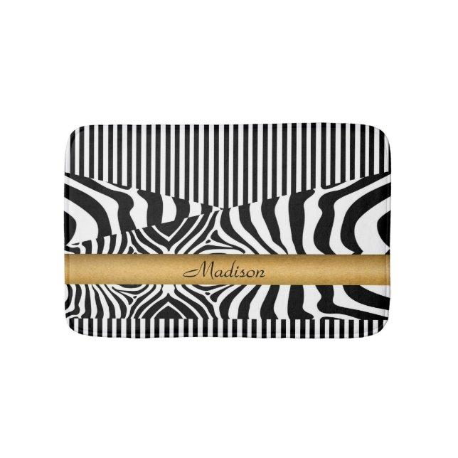 Tapete De Banheiro Zebra e listras nomeadas (frente)