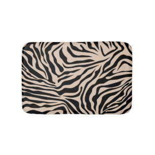Tapete De Banheiro Zebra Stripes Cream Beige Black Wild