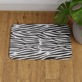Tapete De Banheiro Zebra Strips Black White Animal Print Bath Mat