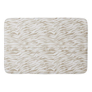 Tapete De Banheiro Zen Cream Cacau Branco, Castanho, Zebra