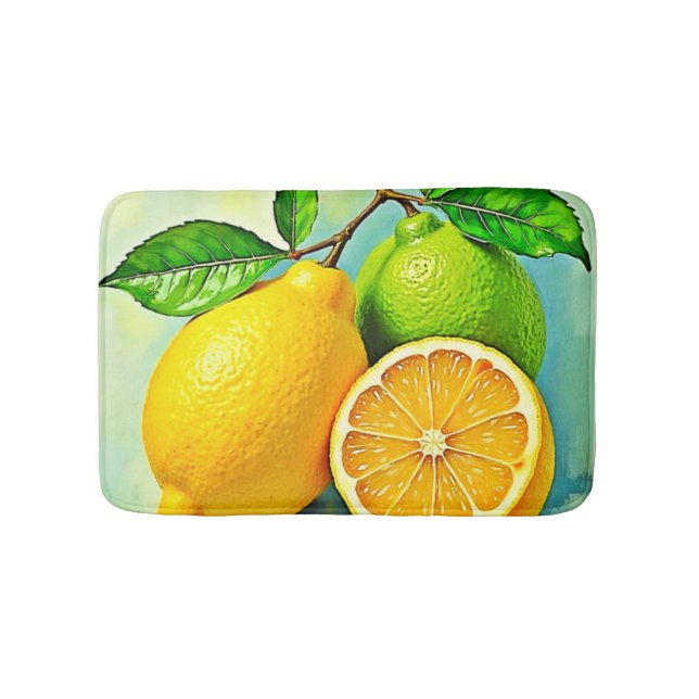 Tapete De Banheiro Zesty Citrus Burst of Sunshine Design (frente)