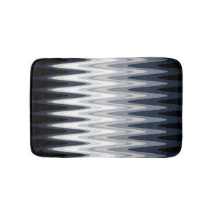 Tapete De Banheiro Zig Zag Cinza branca preta Marinho azul bege