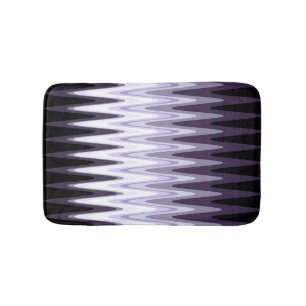 Tapete De Banheiro Zig Zag Preto Branco Cinza Roxo Escuro Bege Padrão