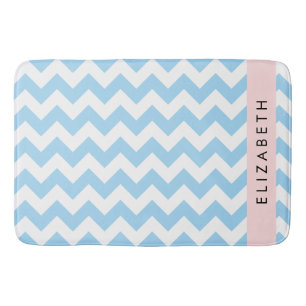 Tapete De Banheiro Zigzag Azul, Chevron Azul, Padrão De Onda, Seu Nom