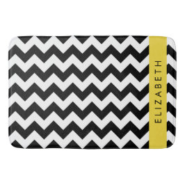 Tapete De Banheiro Zigzag preto-e-branco, padrão Chevron, seu nome