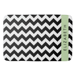 Tapete De Banheiro Zigzag preto-e-branco, padrão Chevron, seu nome