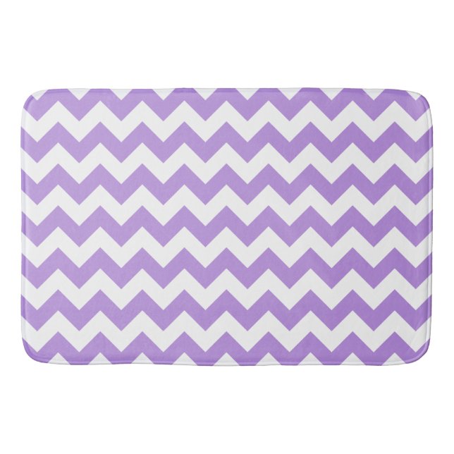 Tapete De Banheiro Zigzag Roxo, Chevron Roxo, Padrão Geométrico (Frente)