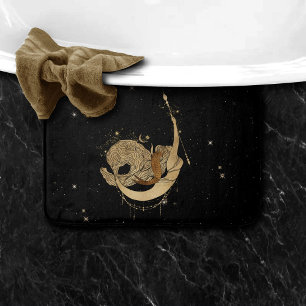 Tapete De Banheiro Zodiac Goddese Astrologia de Capricórnio Dourado