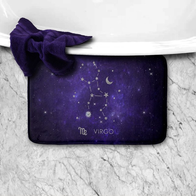 Tapete De Banheiro Zodiac Roxo | Astrologia Cósmica Horoscópio (Criador carregado)