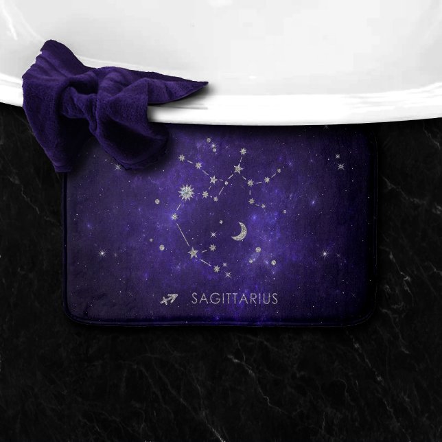 Tapete De Banheiro Zodiac Roxo Sagittarius | Astrologia Horóscopo (Criador carregado)