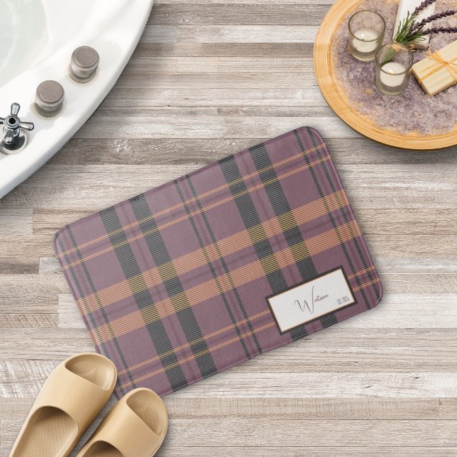 Tapete de Banho em Xadrez Moderne Cinza (Criador carregado)