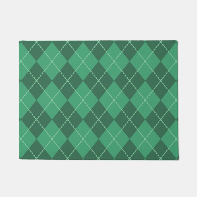 Tapete de Boas-Vindas Argyle Verde (Frente)