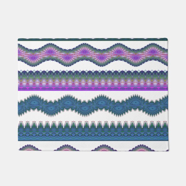 Tapete de Boas-Vindas Boho Zigzag (Frente)