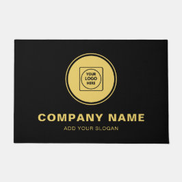 Tapete de Boas-vindas com Logotipo Dourado para Ma