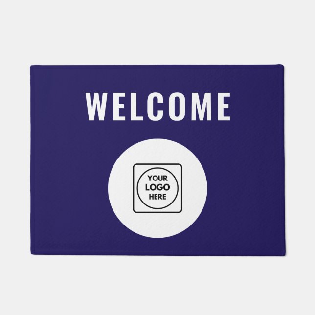 Tapete de boas-vindas com logotipo personalizado d (Frente)