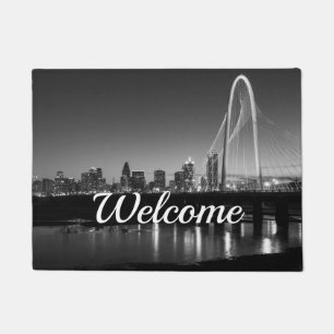 Tapete de Boas-Vindas com Silhueta de Dallas ao Am